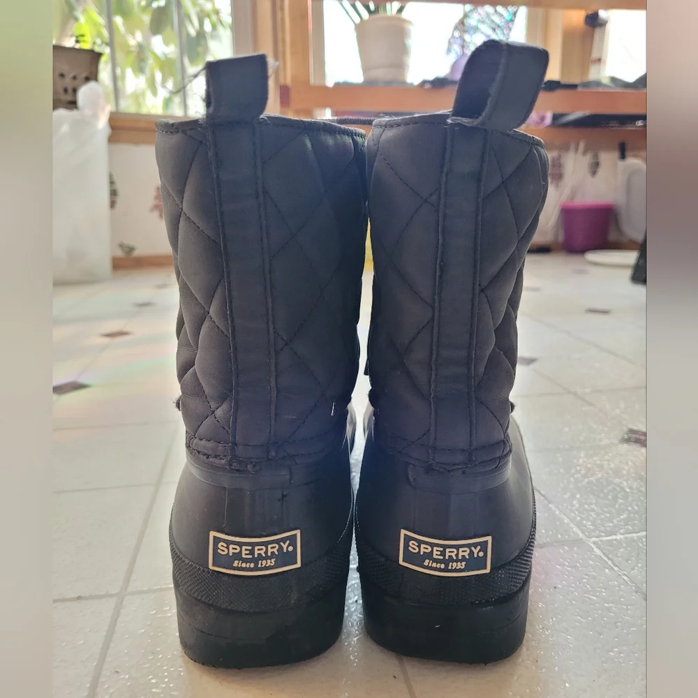Sperry Top-Sider Gosling Quilted Duck Boots Womens 10 Black Waterproof Outdoor